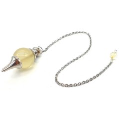 Pendule sphère Citrine (Améthyste Chauffée) 4cm