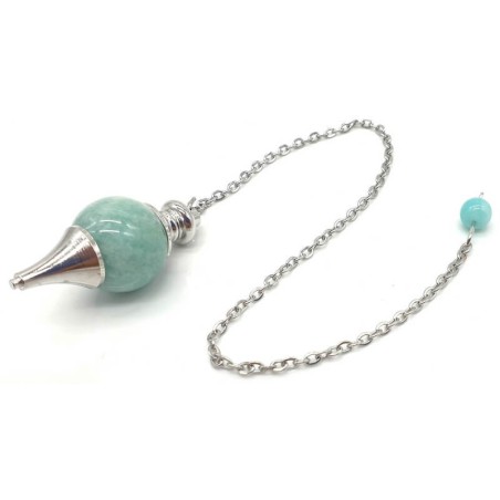 Amazonite – Pendule sphérique pour radiesthésie et lithothérapie
