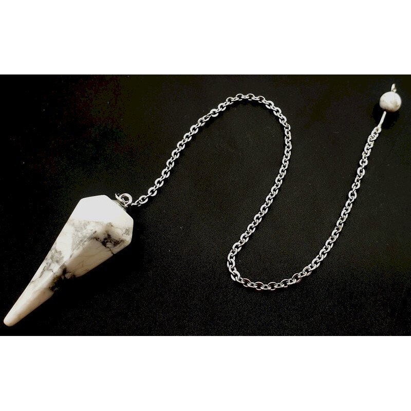 Pendule Howlite Naturelle – Pierre de Calme et d’Équilibre Émotionnel