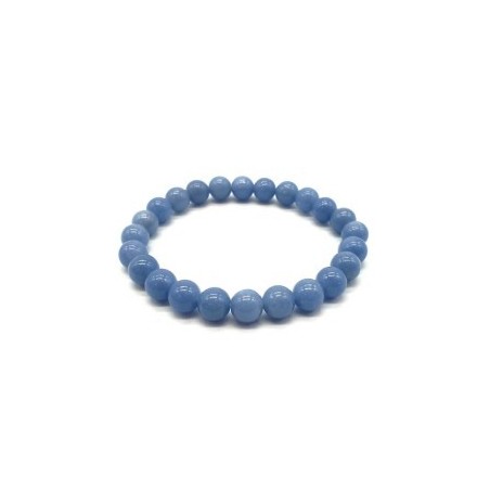 Bracelet en Angélite – Apaisement, Connexion Spirituelle & Douceur Intérieure