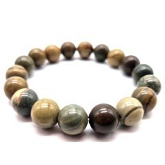 Bracelet en Jaspe Feuille d’Argent – Protection, Équilibre & Clarté Intérieure