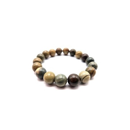 Bracelet en Jaspe Feuille d’Argent – Protection, Équilibre & Clarté Intérieure