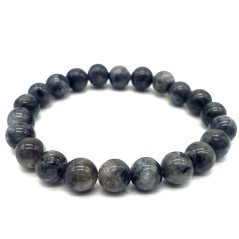Bracelet en larvikite – Pierre de protection mentale et ancrage intérieur