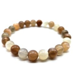 Bracelet en pierre de lune multicolore – Harmonie et intuition