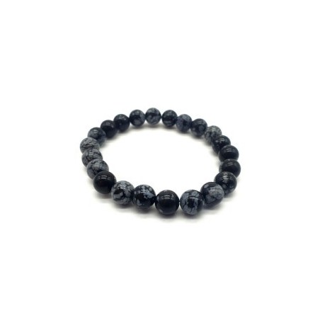 Bracelet en obsidienne neige – Équilibre & clarté mentale