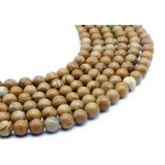 Fil de Perles Bois Fossile