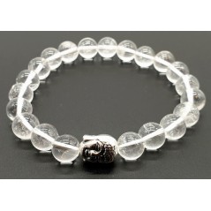 Bracelet en Cristal de Roche & Bouddha